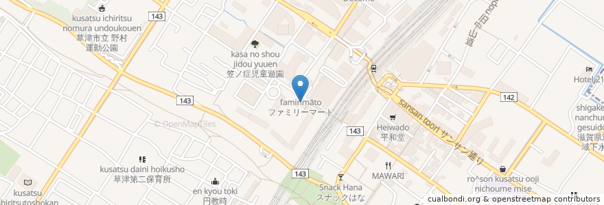 Mapa de ubicacion de 民衆酒場まるこう en 日本, 滋賀県, 草津市.