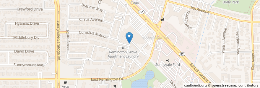 Mapa de ubicacion de Apartment Visitor Parking en Amerika Syarikat, California, Santa Clara County, Sunnyvale.