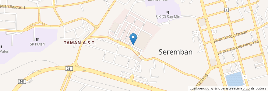 Mapa de ubicacion de Station One en Malaysia, Negeri Sembilan, Seremban.