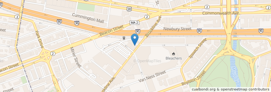 Mapa de ubicacion de Fenway Cafe en Stati Uniti D'America, Massachusetts, Suffolk County, Boston.