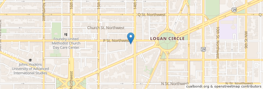 Mapa de ubicacion de Kingfisher DC en 미국, 워싱턴 D.C., 워싱턴.