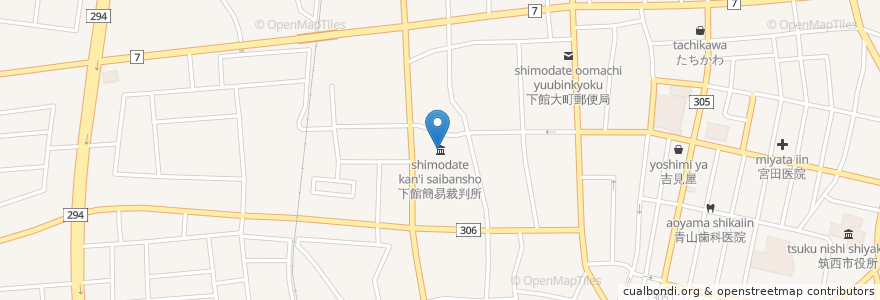 Mapa de ubicacion de 下館簡易裁判所 en اليابان, إيباراكي, 筑西市.