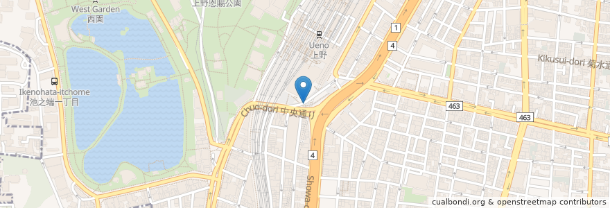 Mapa de ubicacion de 喫煙所 en Japan, Tokio, 台東区.