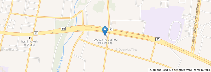 Mapa de ubicacion de 餃子の王将 en 日本, 茨城県, 水戸市.