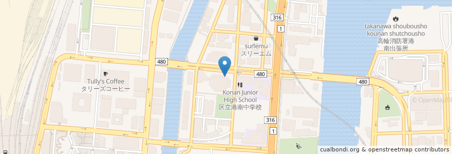 Mapa de ubicacion de すき家 en Japón, Tokio, Minato.
