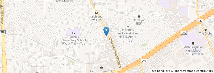Mapa de ubicacion de シバカリーワラ en Japan, 東京都, 世田谷区.