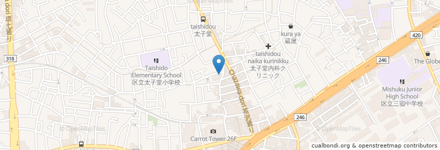 Mapa de ubicacion de 世田谷キリスト教会 en اليابان, 東京都, 世田谷区.