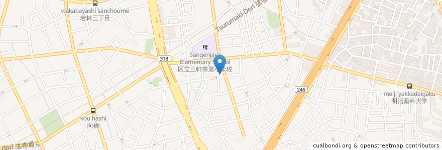 Mapa de ubicacion de 内科森戸医院 en Japon, Tokyo, 世田谷区.