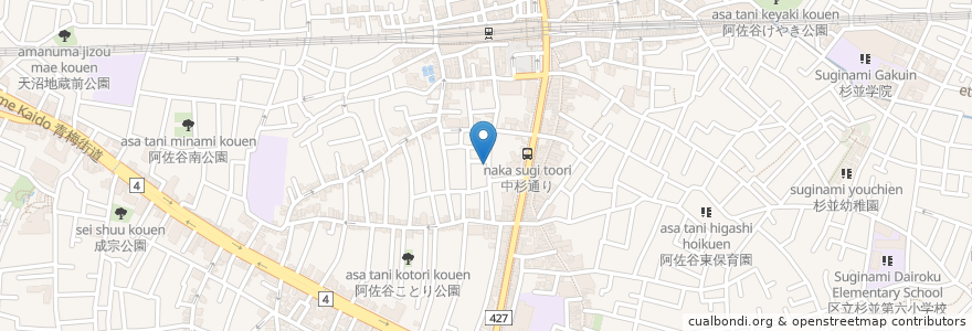 Mapa de ubicacion de おおぞら接骨院 en Japan, Tokio, 杉並区.