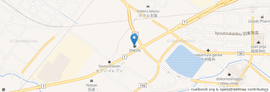 Mapa de ubicacion de エネオス en Япония, Сига, 栗東市.