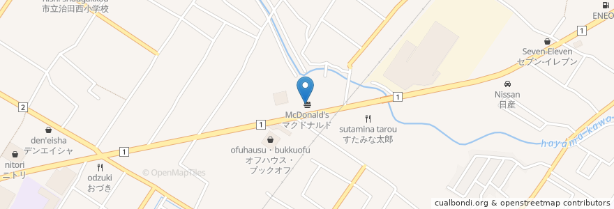 Mapa de ubicacion de マクドナルド en 日本, 滋賀県, 栗東市.