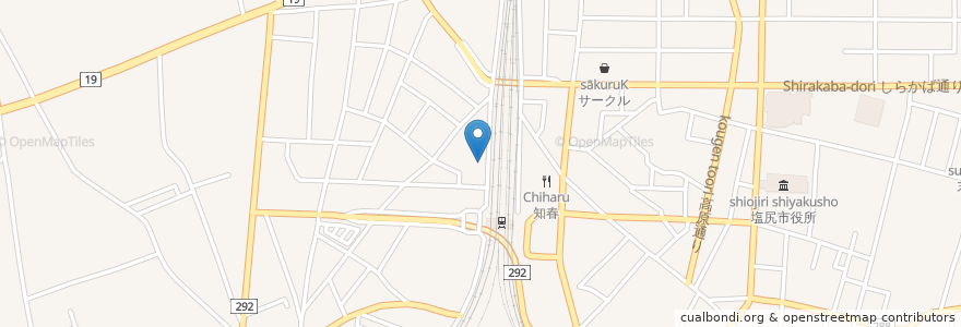 Mapa de ubicacion de リスタ en 日本, 長野県, 塩尻市.