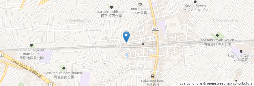 Mapa de ubicacion de 阿佐立ちのはなれ en Japão, Tóquio, 杉並区.