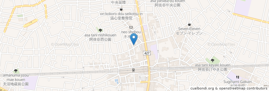 Mapa de ubicacion de 手打ち達吉 en Japan, 東京都, 杉並区.