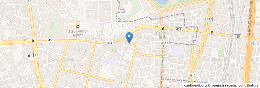 Mapa de ubicacion de 湯島ひよこ堂 en Giappone, Tokyo.