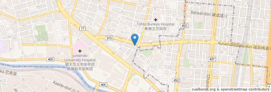 Mapa de ubicacion de 中華そば 万来之陣 en 日本, 東京都, 文京区, 千代田区.