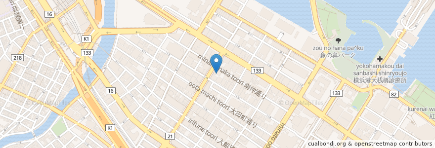 Mapa de ubicacion de つれづれ茶屋 en 일본, 가나가와현, 요코하마시, 中区.