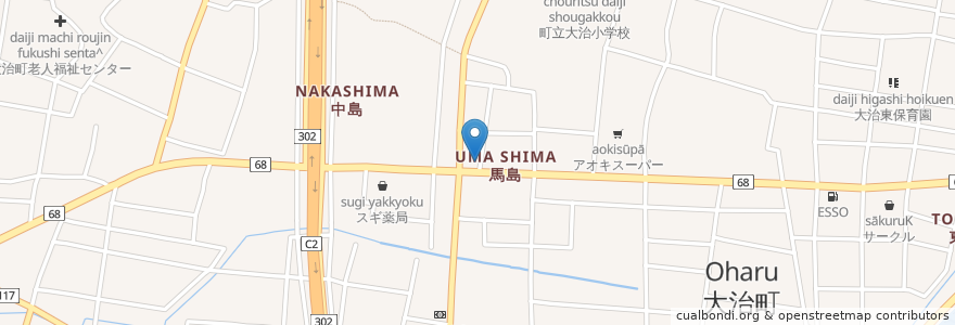 Mapa de ubicacion de コメダ珈琲店 en Japan, 愛知県, 海部郡, 大治町.