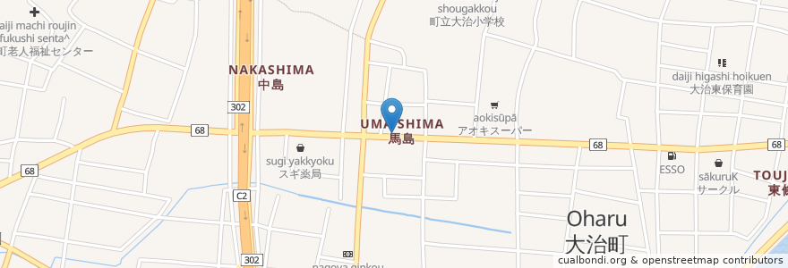 Mapa de ubicacion de つばさや en Jepun, 愛知県, 海部郡, 大治町.