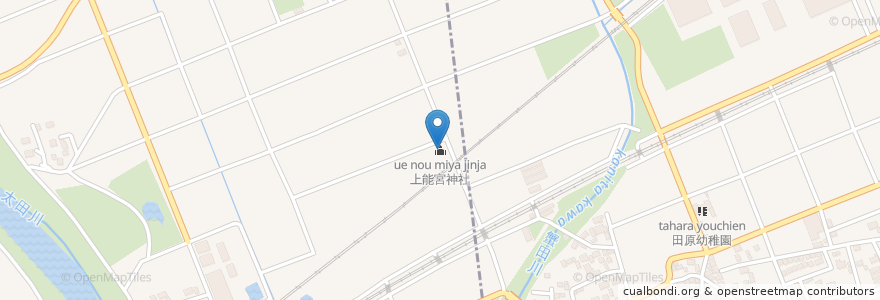 Mapa de ubicacion de 上能宮神社 en 日本, 静岡県, 磐田市.
