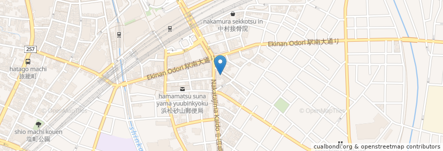 Mapa de ubicacion de 日産レンタカー en Japan, Shizuoka Prefecture, Hamamatsu, Naka Ward.