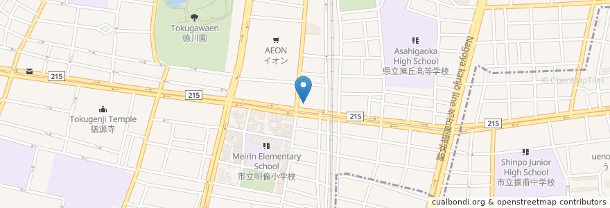 Mapa de ubicacion de デニーズ en Japão, 愛知県, Nagoia, 東区.