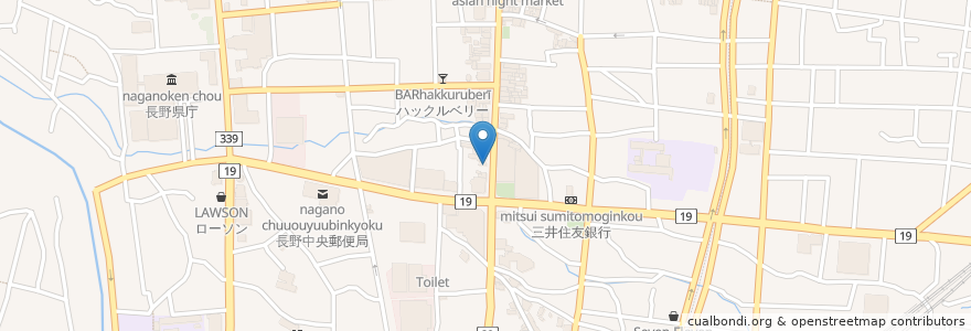Mapa de ubicacion de ジョイグル en Japan, Präfektur Nagano, 長野市.