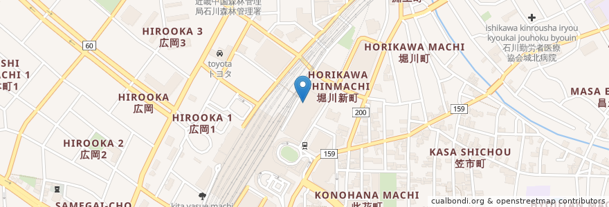 Mapa de ubicacion de イオンシネマ en 日本, 石川县, 金沢市.