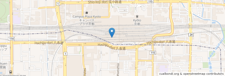 Mapa de ubicacion de マールブランシュ en Japan, Präfektur Kyōto, 京都市, 下京区.