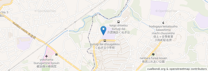 Mapa de ubicacion de くぬぎ台小学校コミュニティハウス en Japonya, 神奈川県, 横浜市, 旭区.