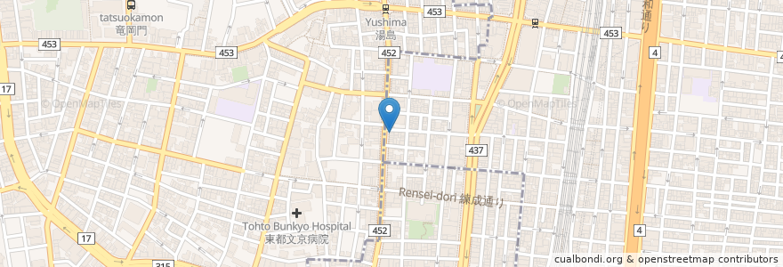 Mapa de ubicacion de 中坂下 ちそう en 日本, 東京都.