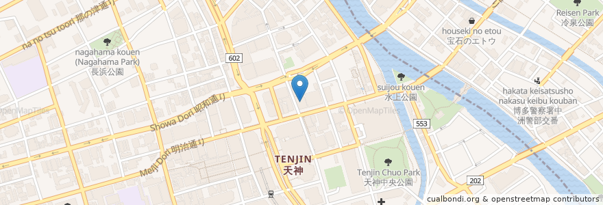 Mapa de ubicacion de ヤマハ en Japon, Préfecture De Fukuoka, 福岡市, 中央区.