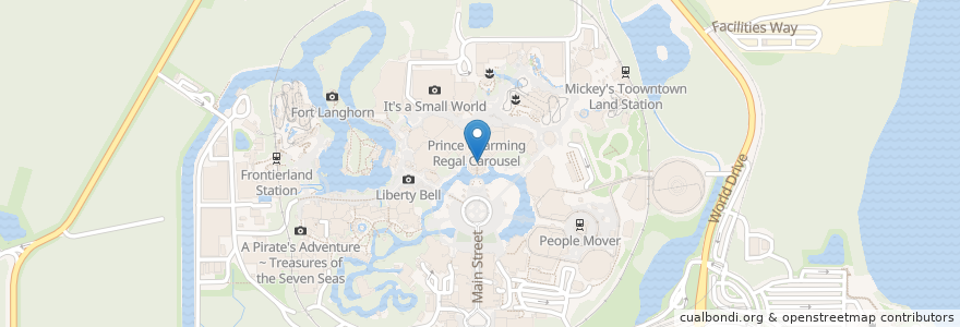 Mapa de ubicacion de Cinderella's Royal Table en United States, Florida, Reedy Creek Improvement District, Orange County, Bay Lake.