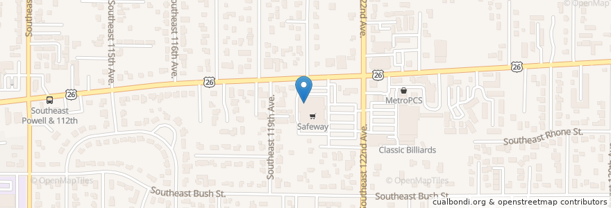 Mapa de ubicacion de Safeway en Amerika Birleşik Devletleri, Oregon, Multnomah County, Portland.