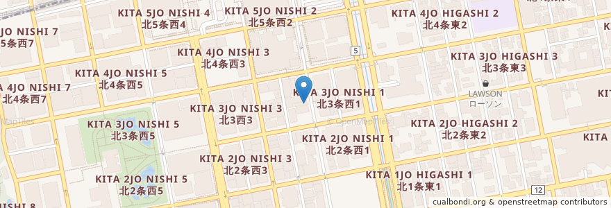 Mapa de ubicacion de 石田内科クリニック en Japonya, 北海道, 石狩振興局, 札幌市, 中央区.