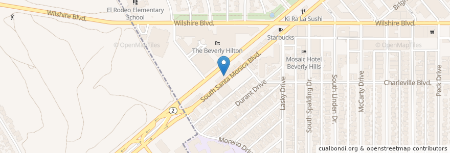 Mapa de ubicacion de Joss cuisine en États-Unis D'Amérique, Californie, Los Angeles County, Los Angeles, Beverly Hills.