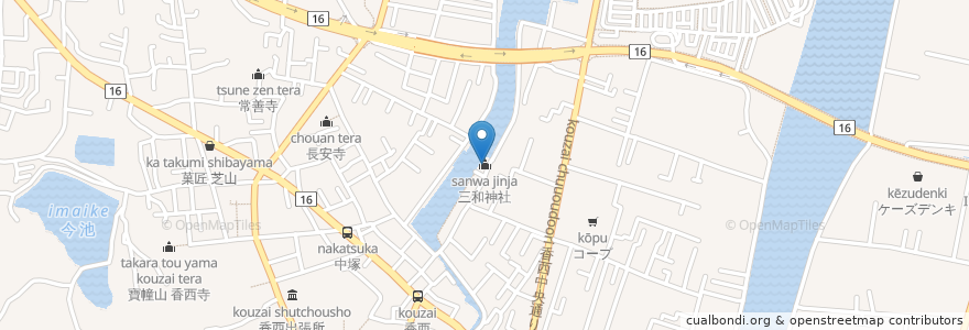 Mapa de ubicacion de 三和神社 en Japan, 香川県, 高松市.