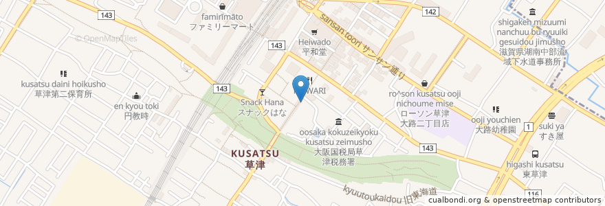 Mapa de ubicacion de Mr. kanso en Giappone, Prefettura Di Shiga, 草津市.