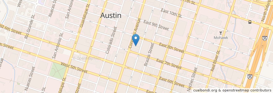 Mapa de ubicacion de Paramount Theater en Amerika Syarikat, Texas, Travis County, Austin.