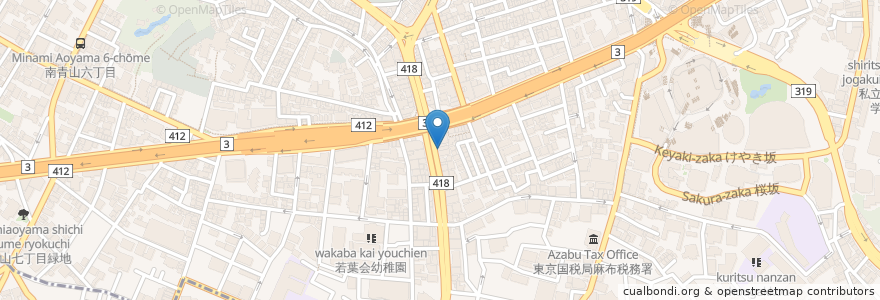 Mapa de ubicacion de 叙々苑 遊玄亭 en Japão, Tóquio, 港区.