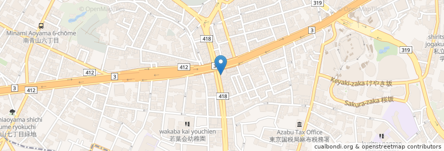 Mapa de ubicacion de 焼き処 十々 en Japon, Tokyo, 港区.