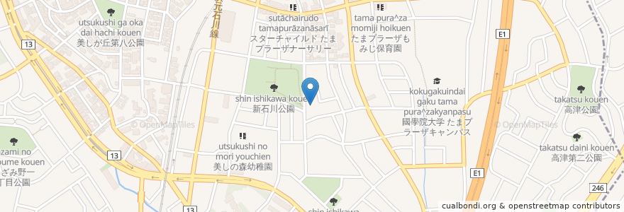 Mapa de ubicacion de 秋葉神社 en Japão, 神奈川県, 横浜市, 青葉区.