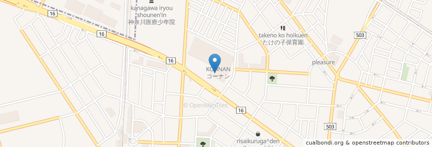 Mapa de ubicacion de ケンタッキー en 일본, 가나가와현, 相模原市, 中央区.
