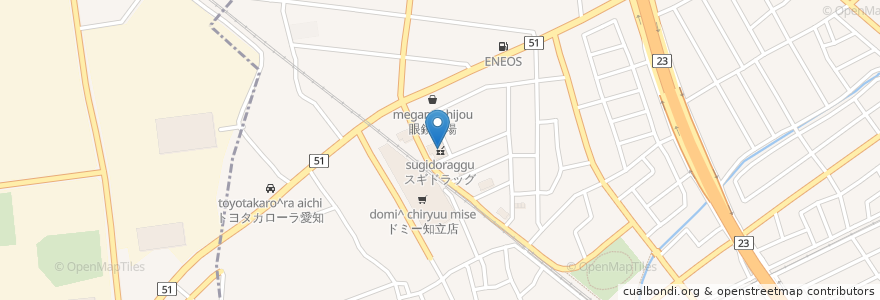 Mapa de ubicacion de スギドラッグ en 日本, 愛知県, 知立市.