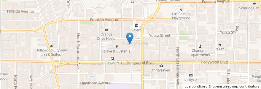 Mapa de ubicacion de Club DV8 en アメリカ合衆国, カリフォルニア州, Los Angeles County, ロサンゼルス.