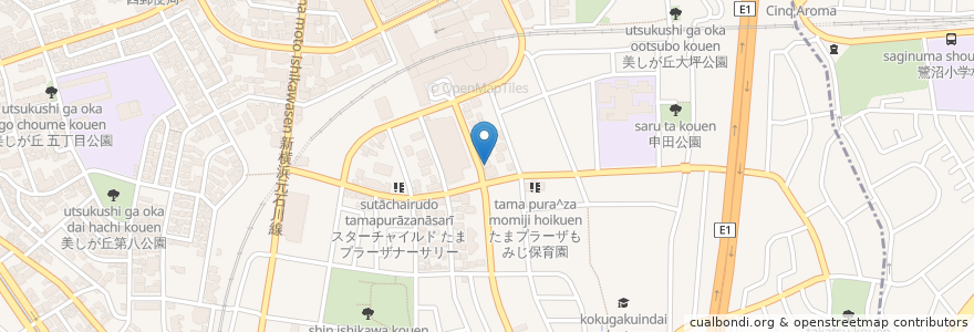 Mapa de ubicacion de こうづま歯科医院 en Jepun, 神奈川県, 横浜市, 青葉区.