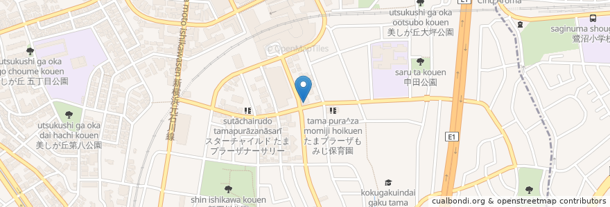 Mapa de ubicacion de 山本皮フ科クリニック en Japón, Prefectura De Kanagawa, Yokohama, 青葉区.