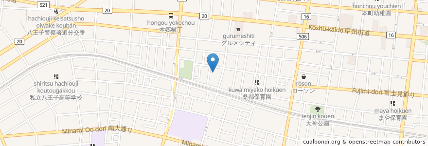 Mapa de ubicacion de 稲荷神社 en 日本, 東京都, 八王子市.