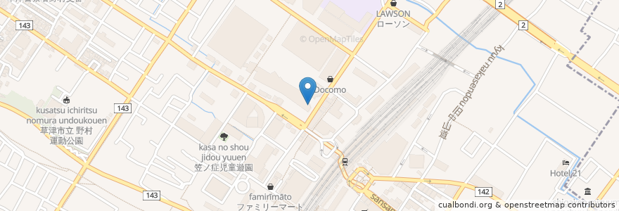 Mapa de ubicacion de Echelon Tea House en اليابان, شيغا, 草津市.
