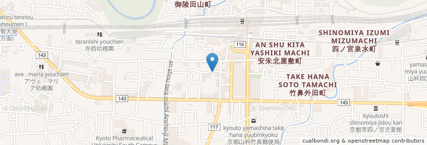 Mapa de ubicacion de ありが十 en 日本, 京都府, 京都市, 山科区.